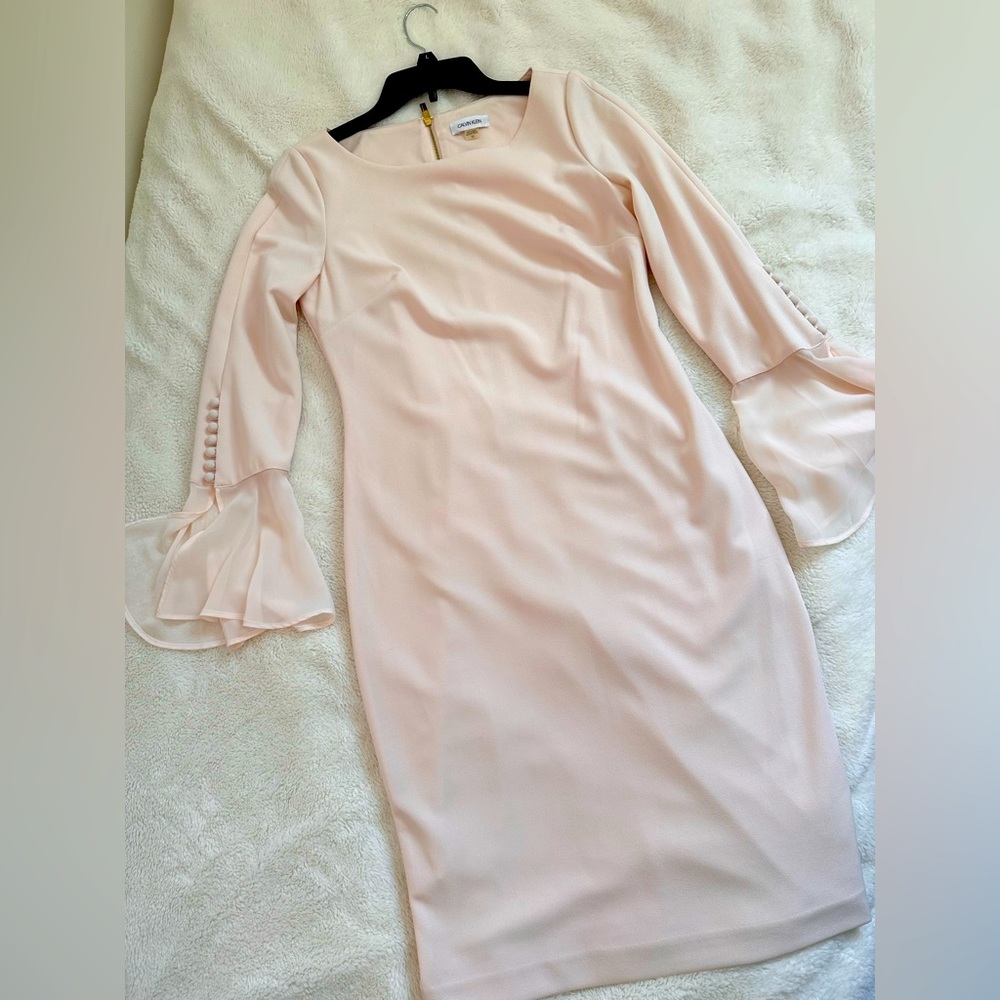 Pale pink Calvin Klein knee length dress